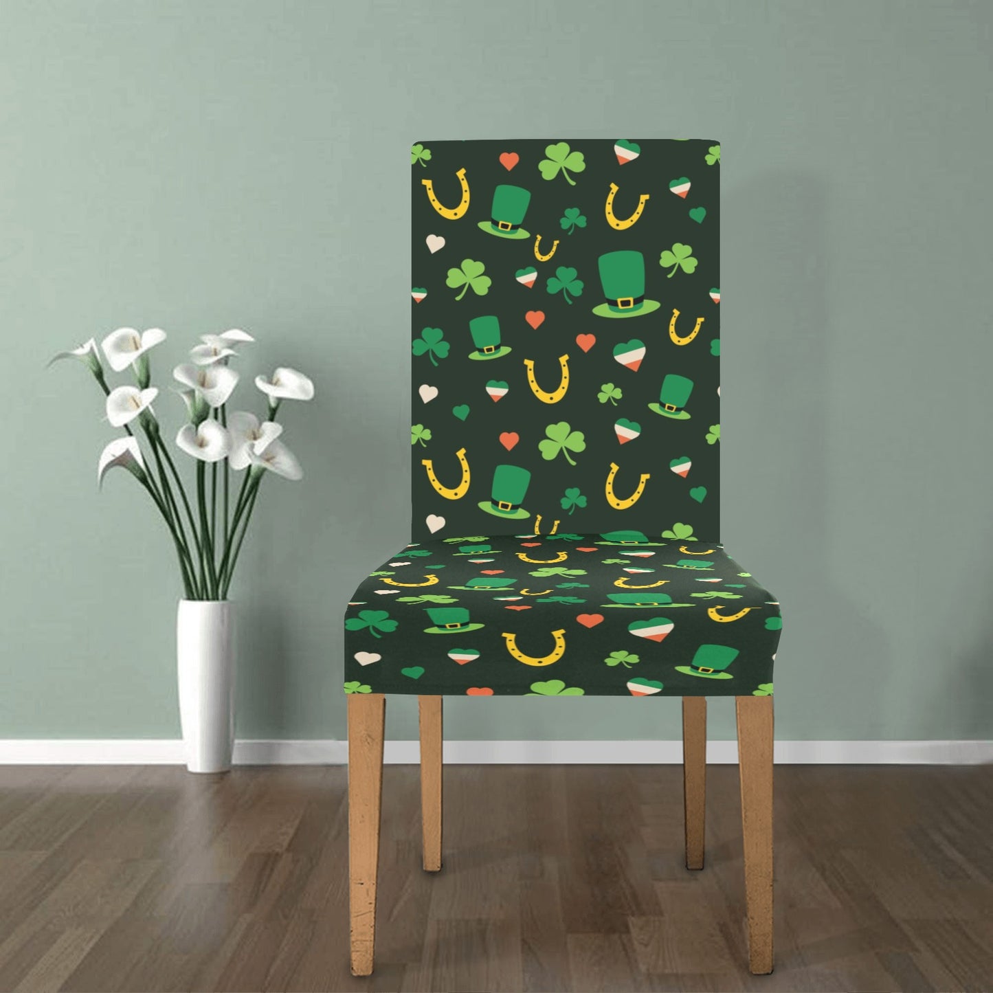 Shamrock Print Design LKS308 Dining Chair Slipcover
