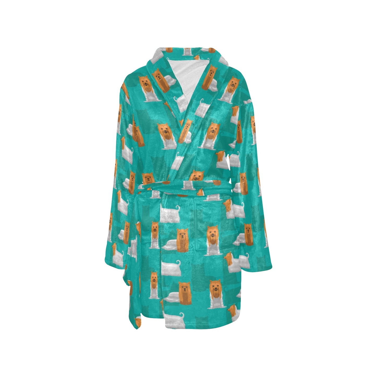 Silky Terriers Print Design LKS301 Women's Fleece Robe