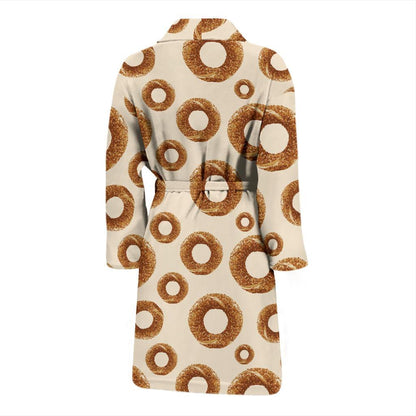 Bagel Pattern Print Design 01 Men Bathrobe-JORJUNE.COM