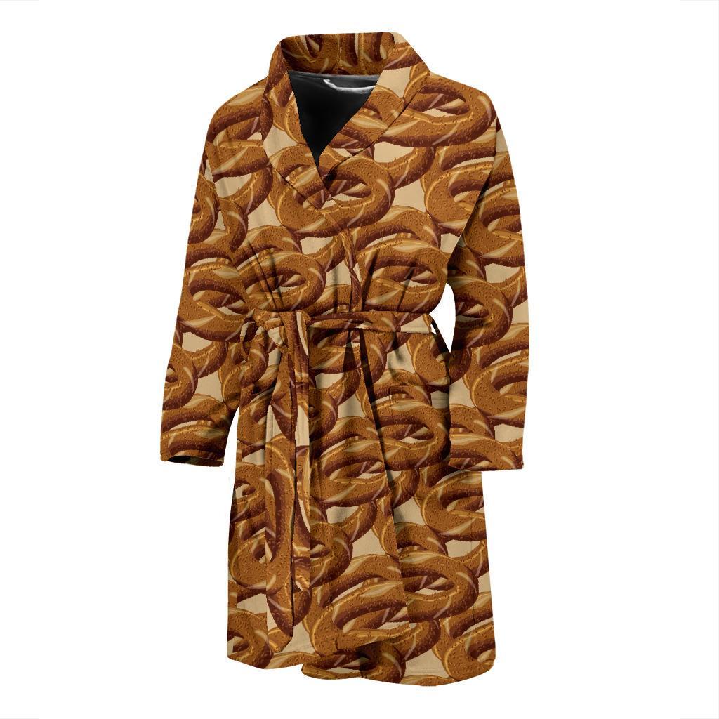 Bagel Pattern Print Design 02 Men Bathrobe-JORJUNE.COM