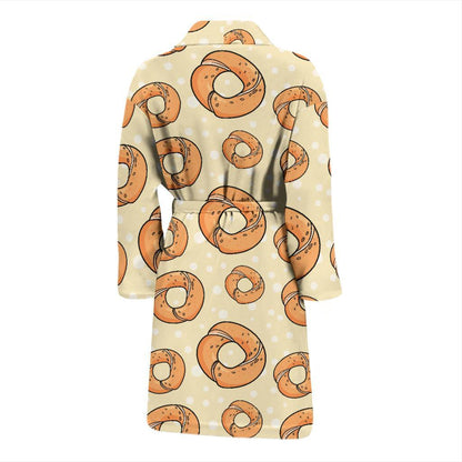 Bagel Pattern Print Design 03 Men Bathrobe-JORJUNE.COM