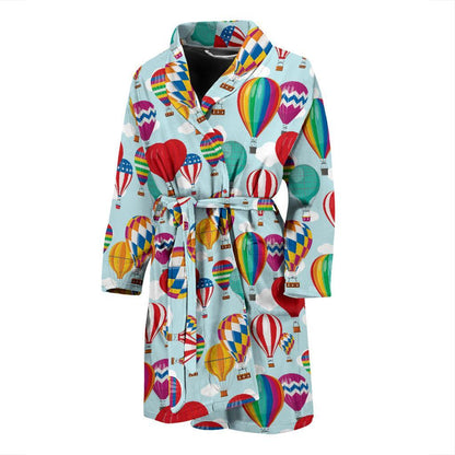 Ballon Pattern Print Design 07 Men Bathrobe-JORJUNE.COM
