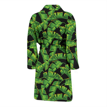 Banana Leaf Pattern Print Design 03 Men Bathrobe-JORJUNE.COM