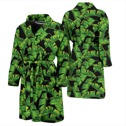 Banana Leaf Pattern Print Design 03 Men Bathrobe-JORJUNE.COM