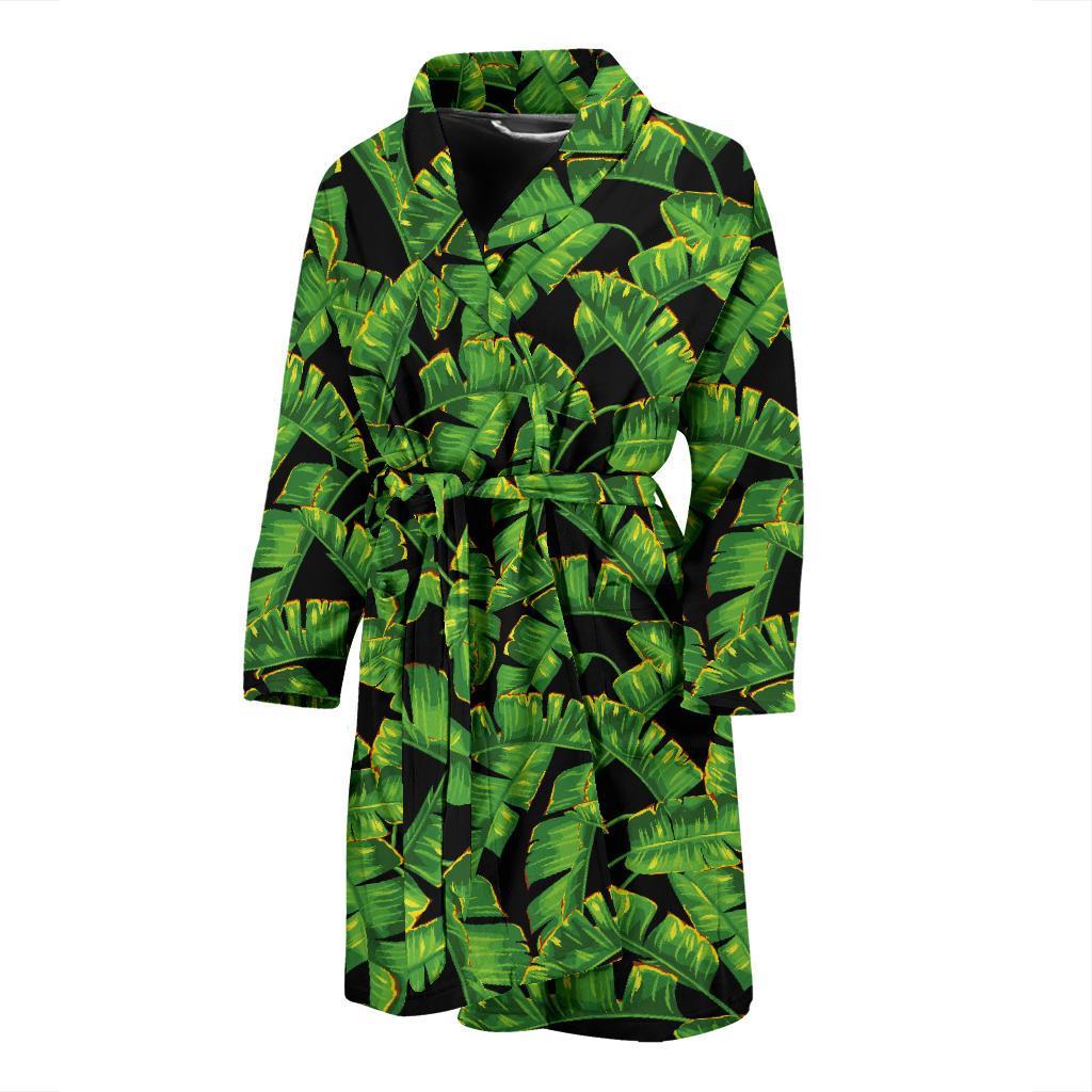 Banana Leaf Pattern Print Design 03 Men Bathrobe-JORJUNE.COM