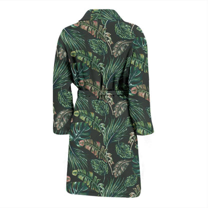 Banana Leaf Pattern Print Design 05 Men Bathrobe-JORJUNE.COM