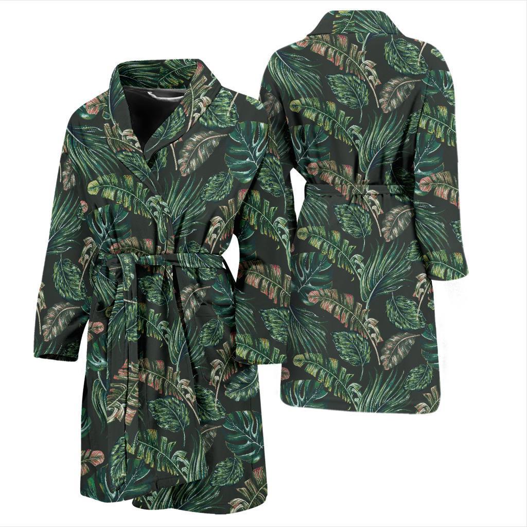 Banana Leaf Pattern Print Design 05 Men Bathrobe-JORJUNE.COM