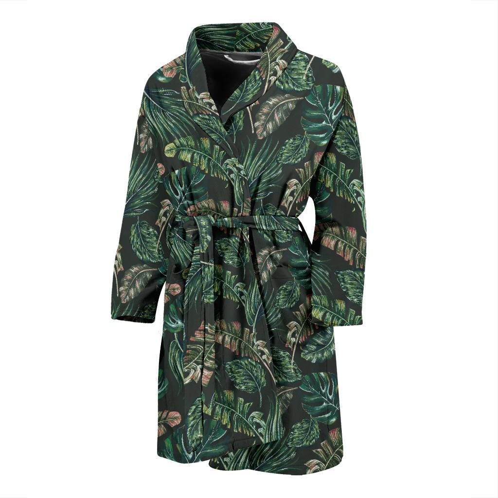 Banana Leaf Pattern Print Design 05 Men Bathrobe-JORJUNE.COM