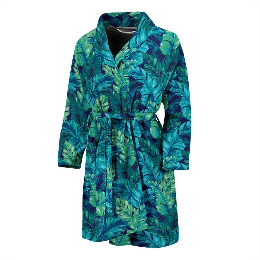 Banana Leaf Pattern Print Design 06 Men Bathrobe-JORJUNE.COM