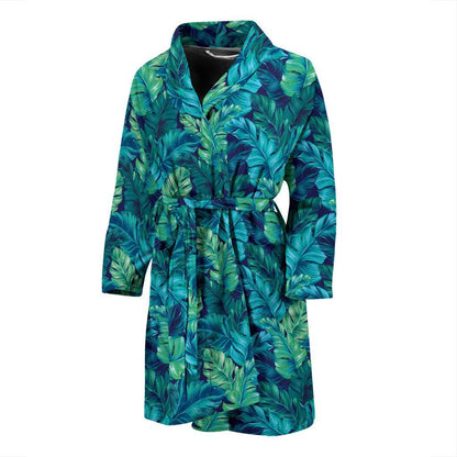 Banana Leaf Pattern Print Design 06 Men Bathrobe-JORJUNE.COM