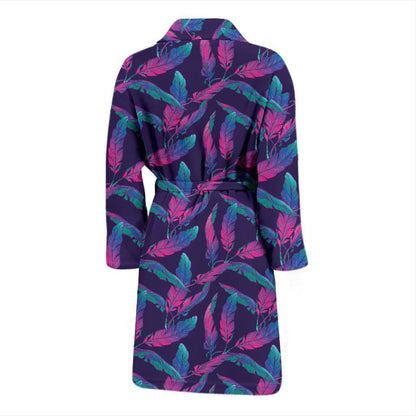 Banana Leaf Pattern Print Design 08 Men Bathrobe-JORJUNE.COM