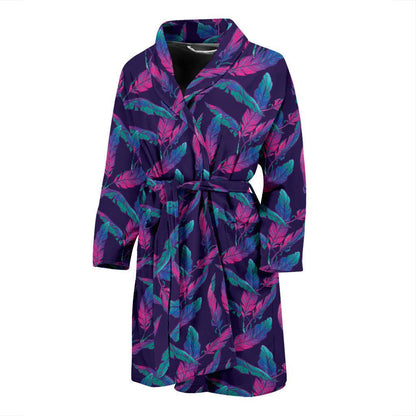 Banana Leaf Pattern Print Design 08 Men Bathrobe-JORJUNE.COM