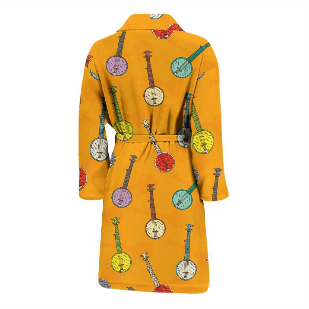 Banjo Pattern Print Design 02 Men Bathrobe-JORJUNE.COM