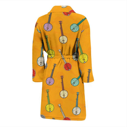 Banjo Pattern Print Design 02 Men Bathrobe-JORJUNE.COM