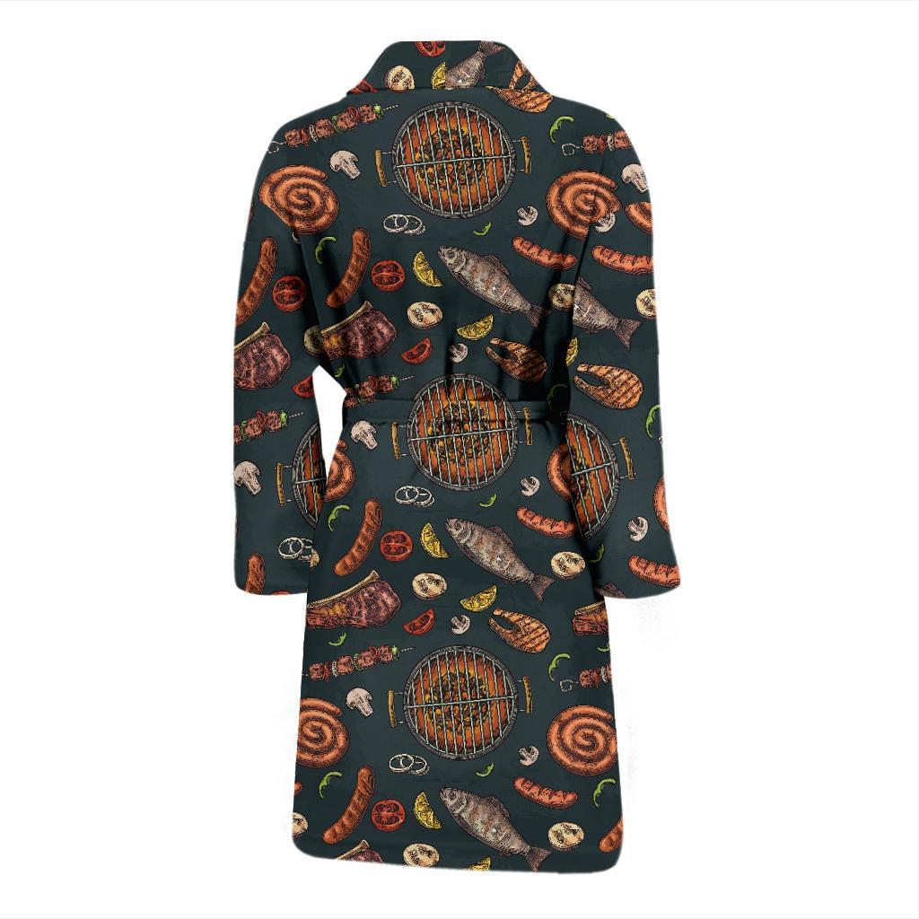 Barbecue Pattern Print Design 02 Men Bathrobe-JORJUNE.COM