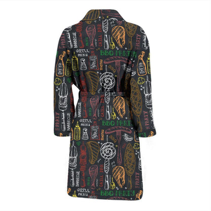Barbecue Pattern Print Design 03 Men Bathrobe-JORJUNE.COM