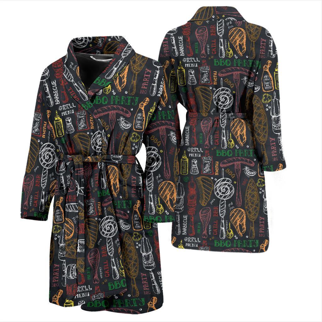 Barbecue Pattern Print Design 03 Men Bathrobe-JORJUNE.COM
