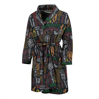 Barbecue Pattern Print Design 03 Men Bathrobe-JORJUNE.COM