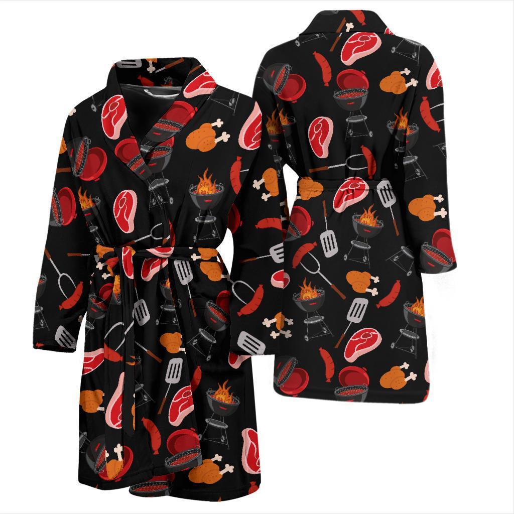 Barbecue Pattern Print Design 04 Men Bathrobe-JORJUNE.COM