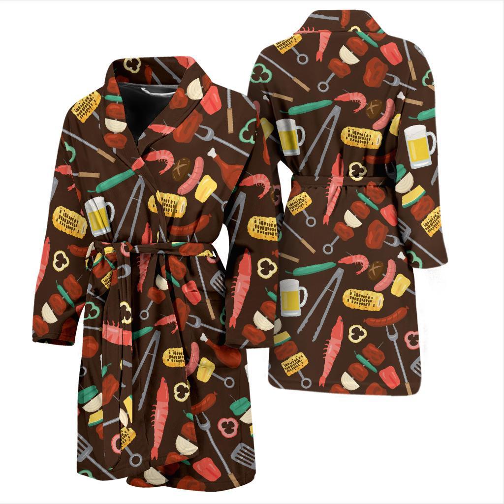 Barbecue Pattern Print Design 05 Men Bathrobe-JORJUNE.COM