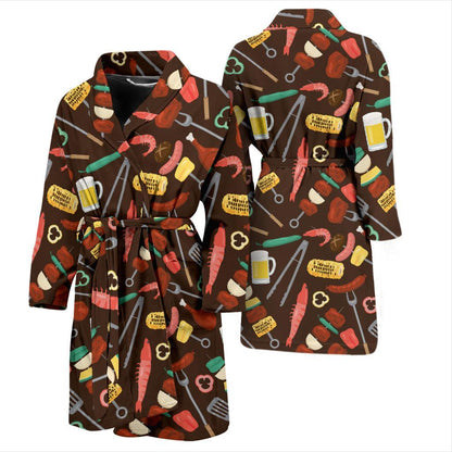 Barbecue Pattern Print Design 05 Men Bathrobe-JORJUNE.COM
