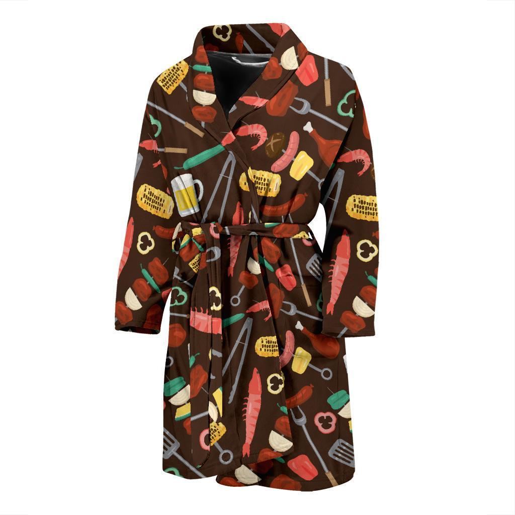 Barbecue Pattern Print Design 05 Men Bathrobe-JORJUNE.COM