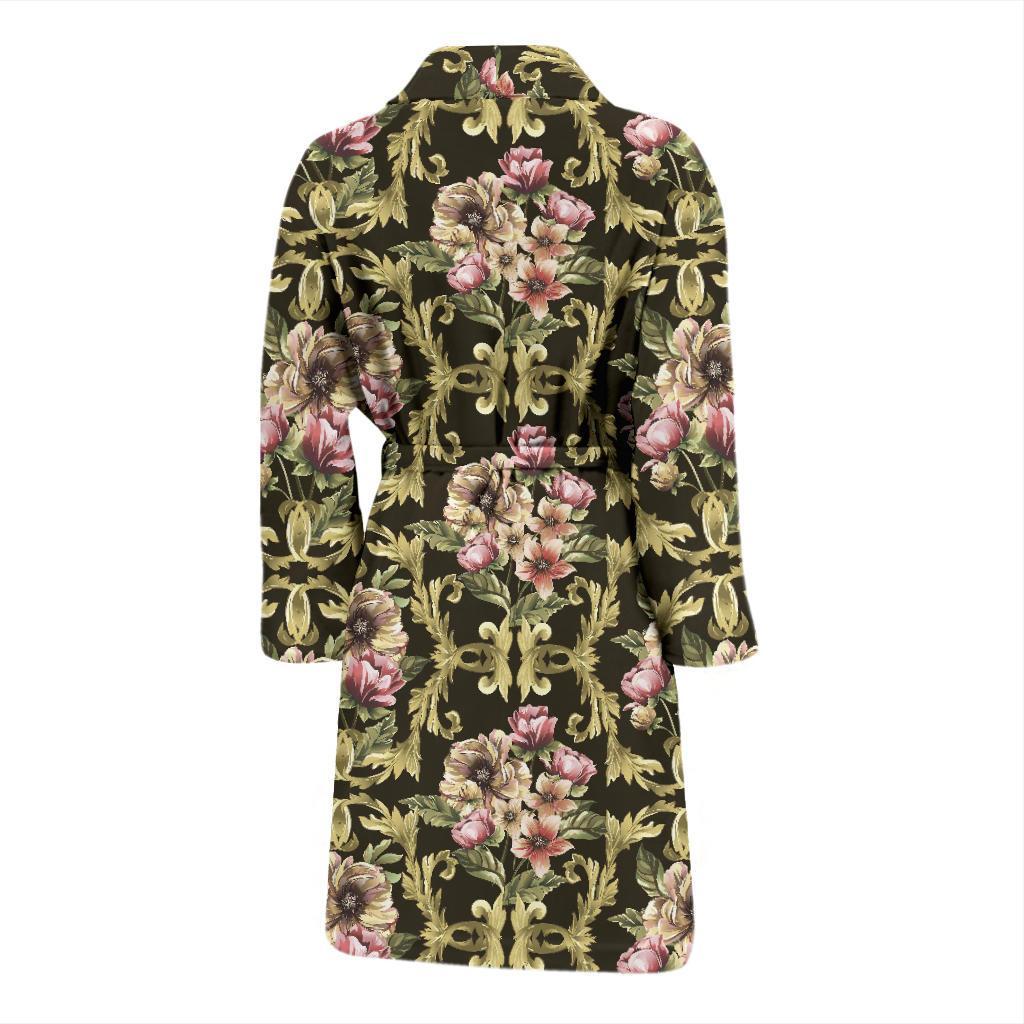 Baroque Pattern Print Design 02 Men Bathrobe-JORJUNE.COM