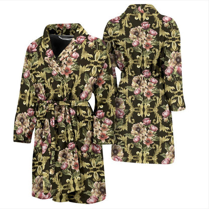Baroque Pattern Print Design 02 Men Bathrobe-JORJUNE.COM