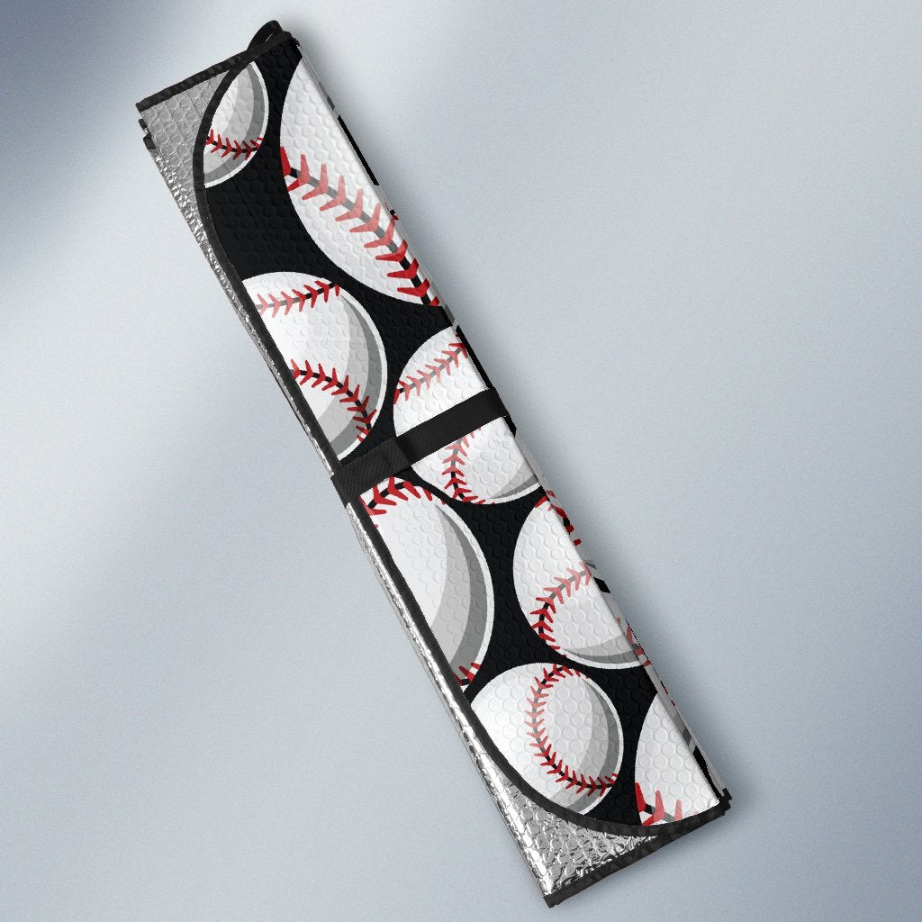 Baseball Black Background Car Sun Shade For Windshield