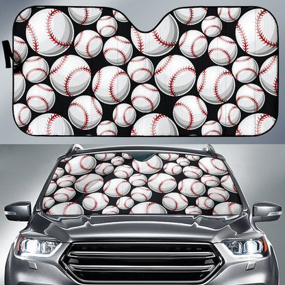 Baseball Black Background Car Sun Shade For Windshield