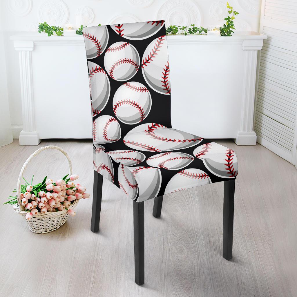 Baseball Black Background Dinning Chair Slipper-JTAMIGO.COM