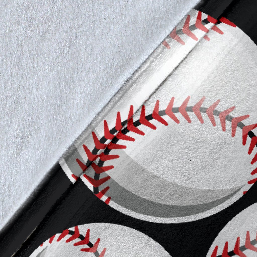 Baseball Black Background Fleece Blanket