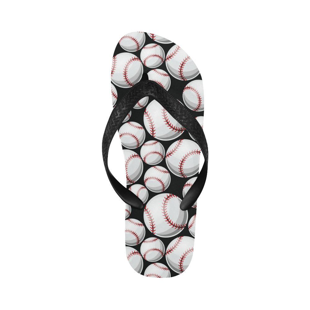 Baseball Black Background Flip Flops-JTAMIGO.COM