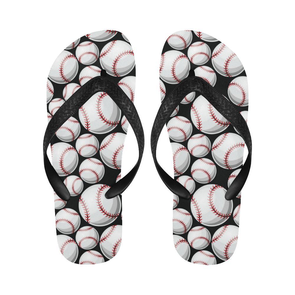 Baseball Black Background Flip Flops-JTAMIGO.COM