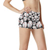 Baseball Black Background High Waisted Spandex Shorts-JTAMIGO.COM