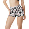 Baseball Black Background High Waisted Spandex Shorts-JTAMIGO.COM