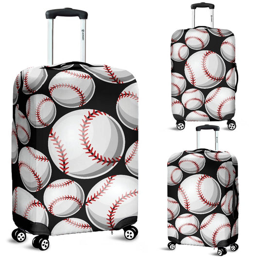 Baseball Black Background Luggage Cover Protector