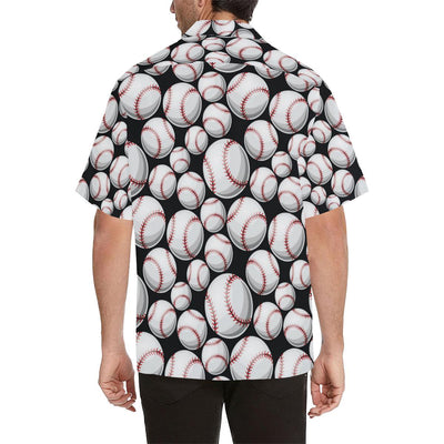 Baseball Black Background Men Aloha Hawaiian Shirt