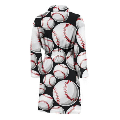 Baseball Black Background Men Bath Robe-JTAMIGO.COM