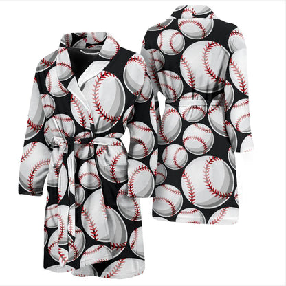 Baseball Black Background Men Bath Robe-JTAMIGO.COM
