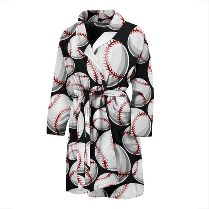 Baseball Black Background Men Bath Robe-JTAMIGO.COM