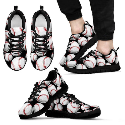 Baseball Black Background Men Sneakers Shoes