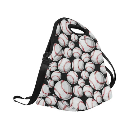 Baseball Black Background Neoprene Lunch Bag (Model 1669)(Large)-JTAMIGO.COM