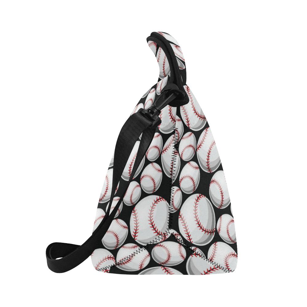 Baseball Black Background Neoprene Lunch Bag (Model 1669)(Large)-JTAMIGO.COM