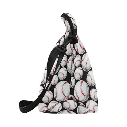 Baseball Black Background Neoprene Lunch Bag (Model 1669)(Large)-JTAMIGO.COM