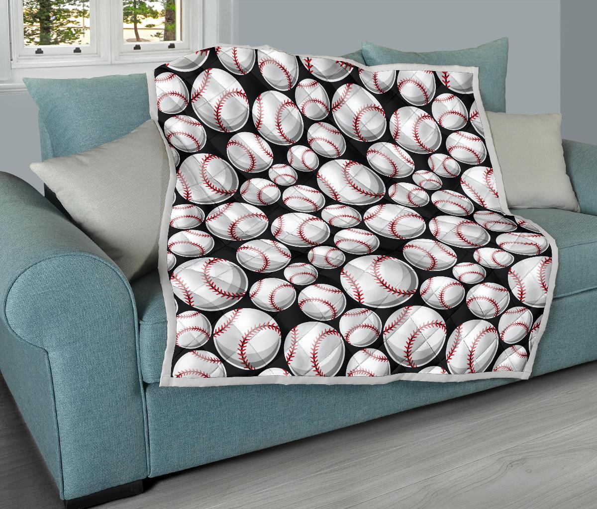 Baseball Black Background Premium Quilt-JTAMIGO.COM