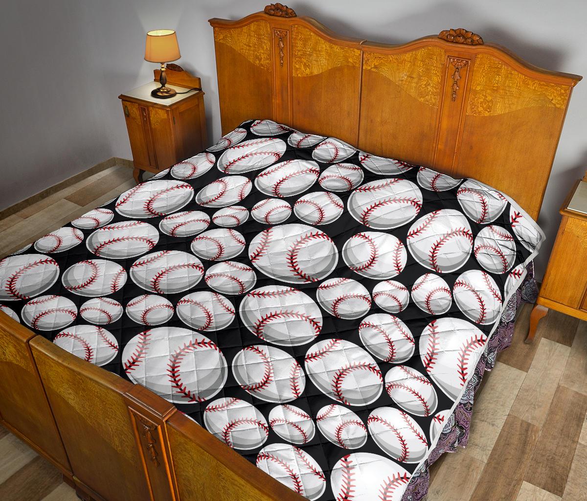 Baseball Black Background Premium Quilt-JTAMIGO.COM