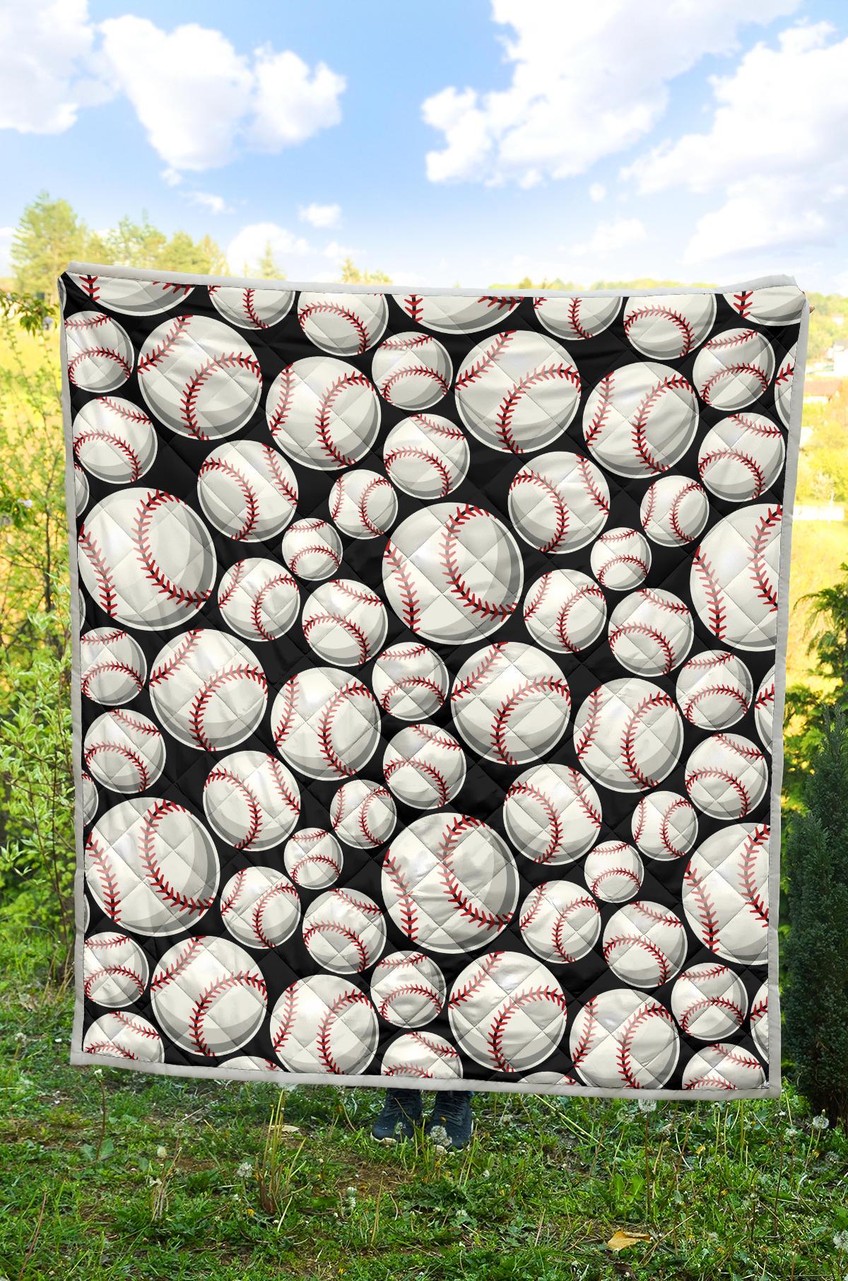 Baseball Black Background Premium Quilt-JTAMIGO.COM