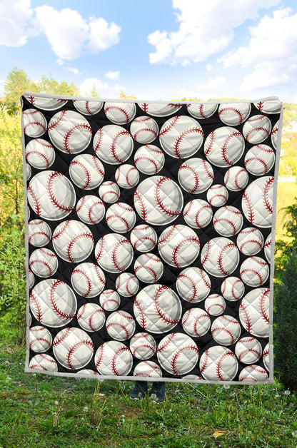 Baseball Black Background Premium Quilt-JTAMIGO.COM