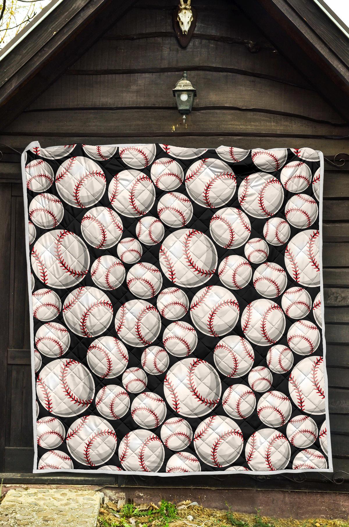 Baseball Black Background Premium Quilt-JTAMIGO.COM